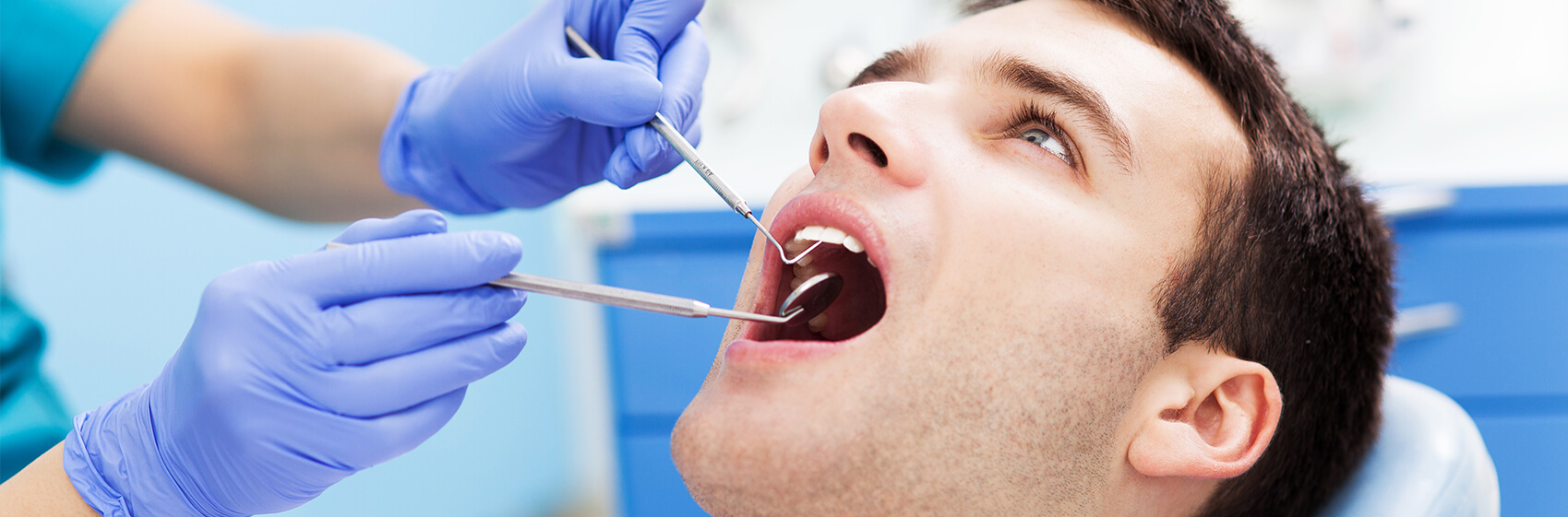 Man getting a dental exam